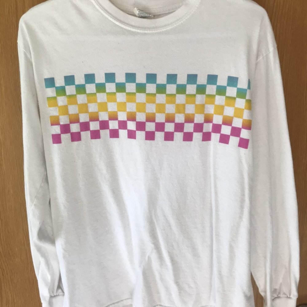 Rainbow Checkered Long-sleeve Tee